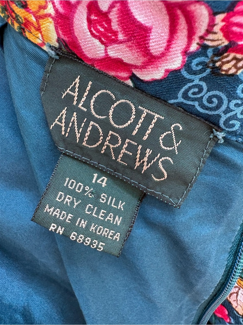 Alcott & Andrews 100% Silk Floral Midi Skirt Vintage Cottagecore Whimsigoth - Picture 7 of 9